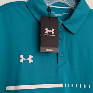 NWT Under Armour Men's Short Sleeve Title Polo Sz Lg